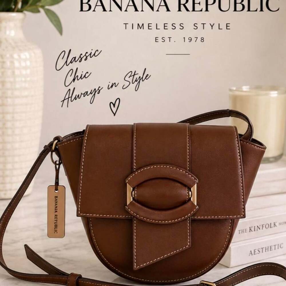Banana Republic Leather Crossbody Bag Brown